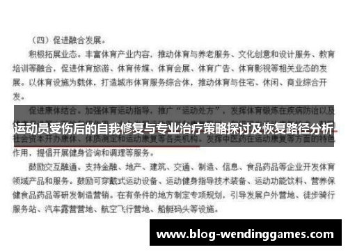 运动员受伤后的自我修复与专业治疗策略探讨及恢复路径分析