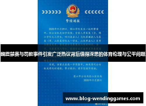 魏震禁赛与罚款事件引发广泛热议背后值得深思的体育伦理与公平问题